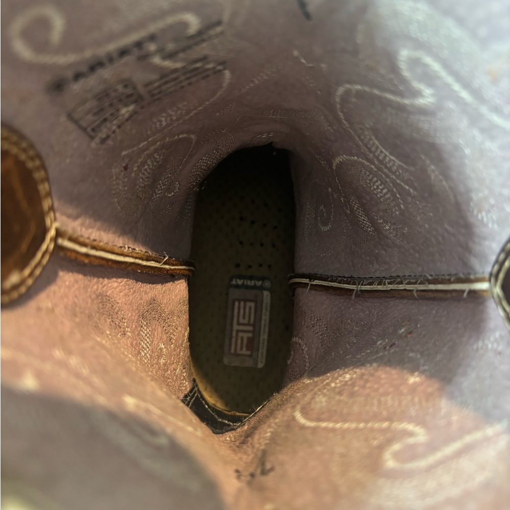 Ariat QuickDraw Brown Leather Western Boots Ladies Woman 7.5 Cowgirl Rodeo - Picture 8 of 12